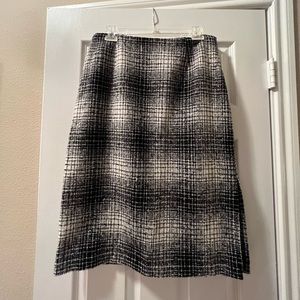 Women wool blend side split skirt